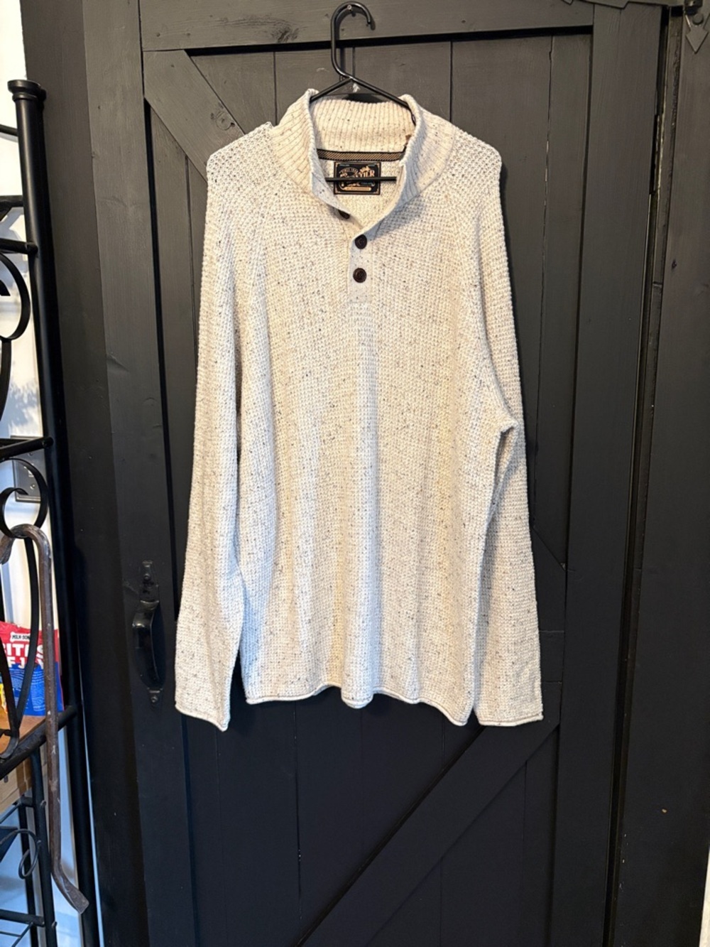 Weatherproof Cream Knit Sweater with Black and Gold Tag